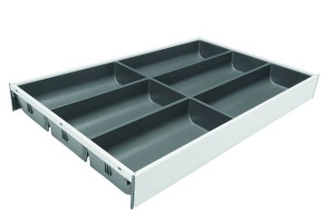 AMBIA-LINE лоток для столовых приборов для LEGRABOX стандартный ящик, 6 лотков для столовых приборов, НД=500 мм, ширина=300 мм, белый шелк