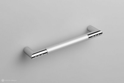 RS054 мебельная ручка-скоба 128 мм хром полированый со вставкой сатиновый хром
