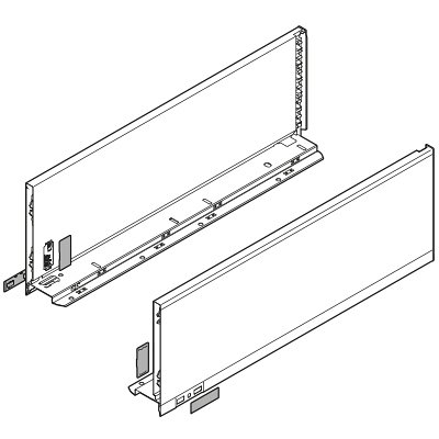 Комплект царг LEGRABOX pure, высота C (177,0 мм), НД=400 мм, терра-черный