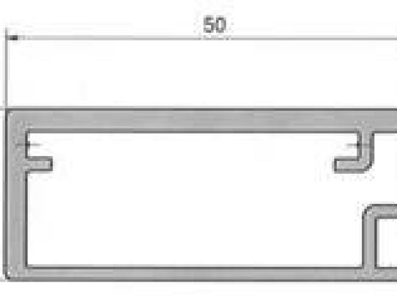 Рамочный профиль 50 мм, анодированный, серебро, 5 м.