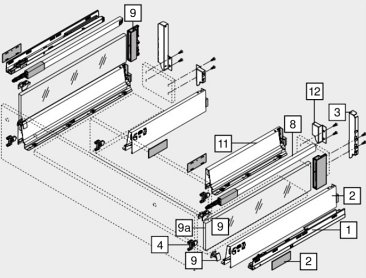 Ящик под мойку TANDEMBOX antaro (224х500) с TIP-ON BLUMOTION, крепление inserta, сер., вес ящика от 10 до 30 кг