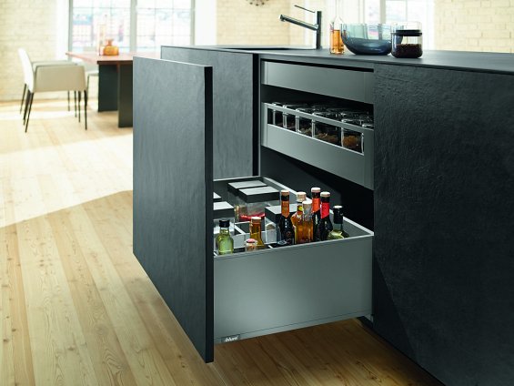 Ящик LEGRABOX pure (высота F 241, глубина 270 мм), для тонких фасадов, терра-черный